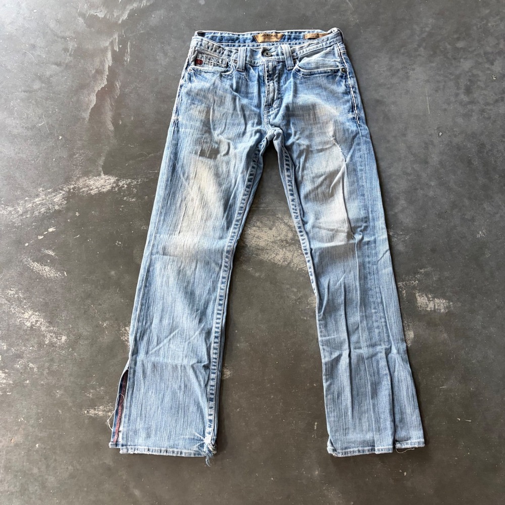 Big Star Pioneer Bootcut Jeans Mens 30 Light Wash Distressed Y2K Denim